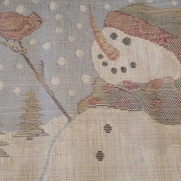 Snowman red Cardinals snow rug mat xmas decor - Picture 11 of 13